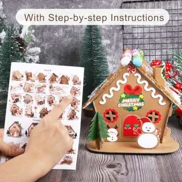 Fovths DIY House Kit 71 Piece Craft Set for Christmas