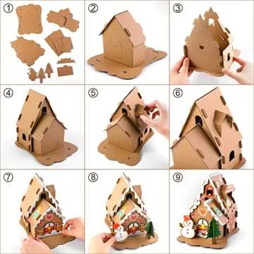 Fovths DIY House Kit 71 Piece Craft Set for Christmas