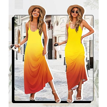 Wolddress Casual Sleeveless Sundress with Pockets for Women