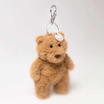 Jellycat Bartholomew Bear Bag Charm - Adorable Plush Keychain