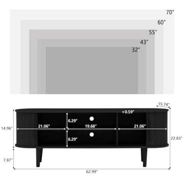 NVETHM Modern TV Stand - Stylish Console Table with Sliding Doors and Ample Storage for Living Room,...