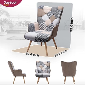 Joysoul Adjustable Accent Chair in Grey Plaid for Home