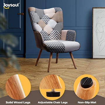 Joysoul Adjustable Accent Chair in Grey Plaid for Home