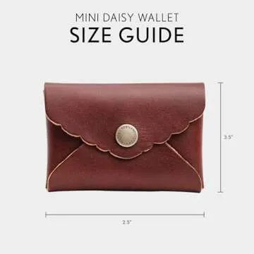 Portland Leather Goods Mini Daisy Wallet for Women – Handmade from from the Finest Full-Grain Hides – Features Envelope Design with Snap Closure – Cognac