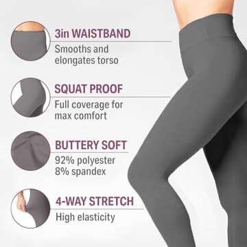 SATINA Women's High Waisted Leggings - Perfect Fit & Comfort