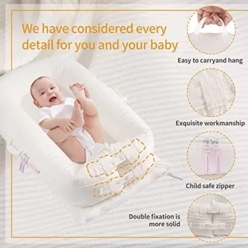 Corduroy Baby Lounger Cover for Dockatot Deluxe + | 100% Cotton Hypoallergenic Newborn Premium Quality Spare Cover(Cover Only) (White)