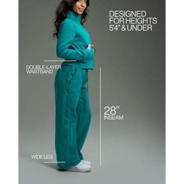 Kamo Fitness CozyTec Wide Leg Pants with Pockets - Stylish Casual Lounge Sweatpants for Women