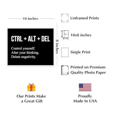 CTRL+ALT+DEL Motivational Wall Art & Décor – Wall Decor, Bedroom Decor, Home Decor, Office Decor,...