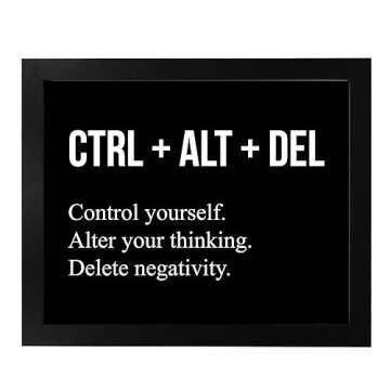CTRL+ALT+DEL Motivational Wall Art & Décor – Wall Decor, Bedroom Decor, Home Decor, Office Decor, Room Decor Aesthetic | Wall Prints | Classroom Decor Entrepreneur Positive Quotes Poster Prints 10x8"