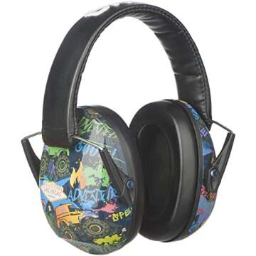 Snug Kids Ear Protection - Noise Cancelling Sound Proof Earmuffs/Headphones for Toddlers, Children & Adults (Monster Trucks)