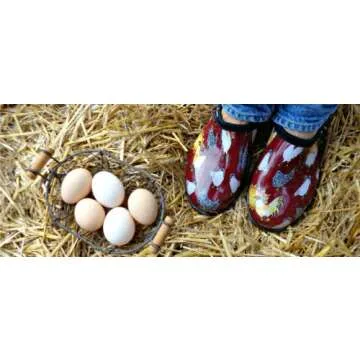 Sloggers Waterproof Garden Shoe for Women – Outdoor Slip-On Rain and Garden Clogs with Premium Comfort Support Insole, (Original Chicken Red), (Size 9)