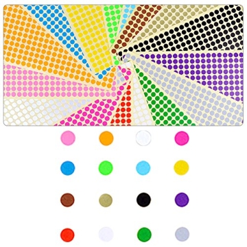 BronaGrand 16 Color Dot Stickers for Organizing & Crafts