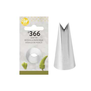 Wilton 418 Leaf Decorating Tip No. 366 - Create Stunning Leaf Designs, Dishwasher Safe