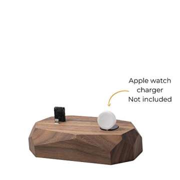 Oakywood - 2in1 Wood Docking Station Compatible with Apple Watch, Compatible with iPhone - Dual Char...