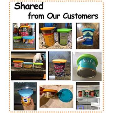 Comtim Pet Food Can Cover Silicone Can Lids for Dog and Cat Food(Universal Size,One fit 3 Standard Size Food Cans),Blue and Green