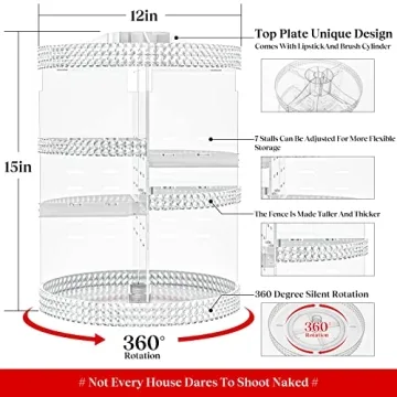 Stylish 360 Rotating Acrylic Perfume Organizer for Sale