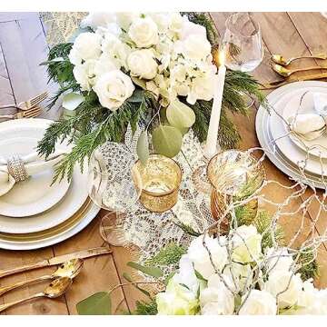 Elegant 3 Pcs White Lace Table Runners for Weddings