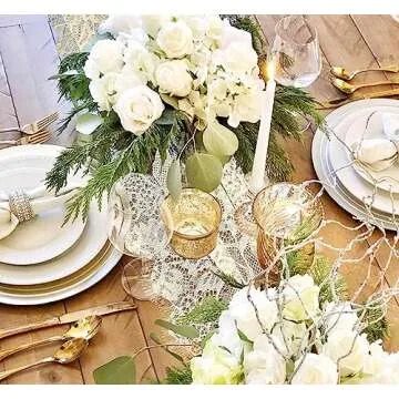 Elegant 3 Pcs White Lace Table Runners for Weddings