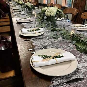 Elegant 3 Pcs White Lace Table Runners for Weddings