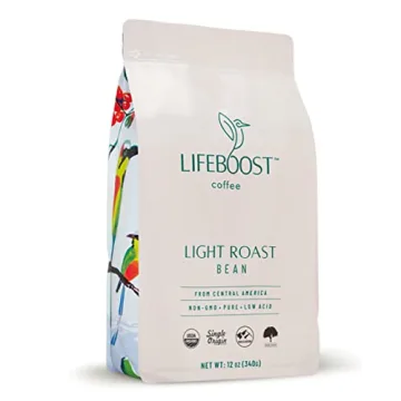 Lifeboost Light Roast Coffee - Organic Low Acid Whole Beans