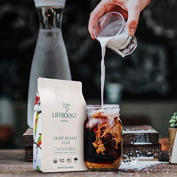 Lifeboost Light Roast Organic Coffee Beans for Gentle Enjoyment