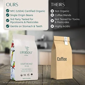 Lifeboost Light Roast Organic Coffee Beans for Gentle Enjoyment