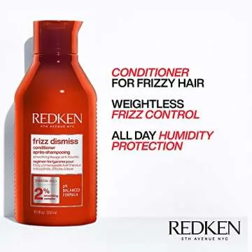 Redken Frizz Dismiss Shampoo, Conditioner and Rebel Tame Treatment Set For Frizzy Hair - Smooths Hair and Manages Frizz