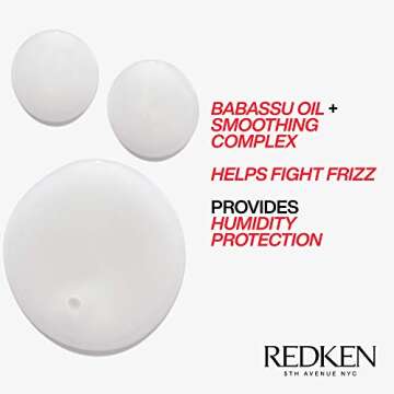 Redken Frizz Dismiss Shampoo, Conditioner and Rebel Tame Treatment Set For Frizzy Hair - Smooths Hair and Manages Frizz