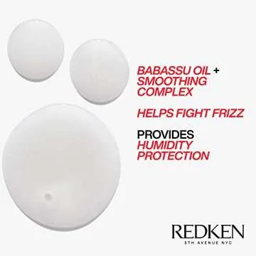 Redken Frizz Dismiss Shampoo, Conditioner and Rebel Tame Treatment Set For Frizzy Hair - Smooths Hair and Manages Frizz