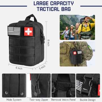Survival Kits, 149Pcs Survival Gear First Aid Kit IFAK with Molle System Essential Camping Gear Emer...