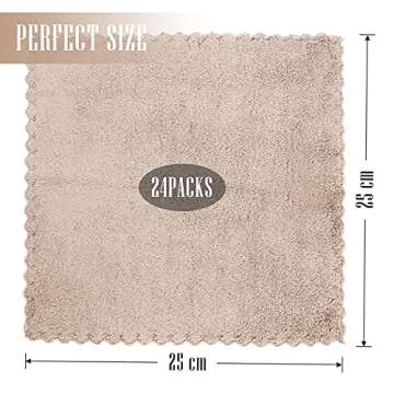 Sunny zzzZZ 24 Pack Kitchen Dishcloths - Does Not Shed Fluff - Reusable Dish Towels, Dish Cloths, Su...