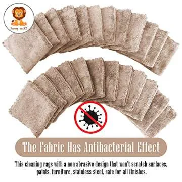 Sunny zzzZZ 24 Pack Kitchen Dishcloths - Does Not Shed Fluff - Reusable Dish Towels, Dish Cloths, Super Absorbent Coral Fleece Cleaning Cloths, Nonstick Oil Washable Fast Drying, 10 x 10 Inch (Brown)