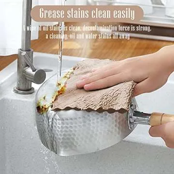 Sunny zzzZZ 24 Pack Kitchen Dishcloths - Does Not Shed Fluff - Reusable Dish Towels, Dish Cloths, Super Absorbent Coral Fleece Cleaning Cloths, Nonstick Oil Washable Fast Drying, 10 x 10 Inch (Brown)