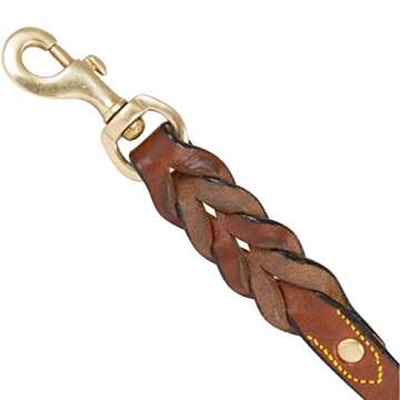Soft Touch Collars Leather Braided Dog Leash, Brown 6ft x 3/4 Inch, Naturally Tanned 6 Foot Full Grain Leather Lead