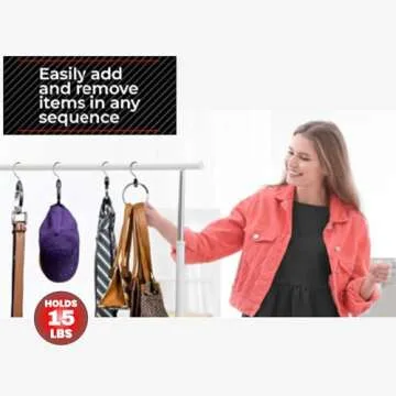 ROLLY HANGER Multipurpose Closet Hangers- Tie and Belt Hanger for Closet- Great Space Saving Belt Organizer for Closet- Ideal for Storing Belts, Ties, Scarfs, Baseball Hats, Purses & More- 1 Pack