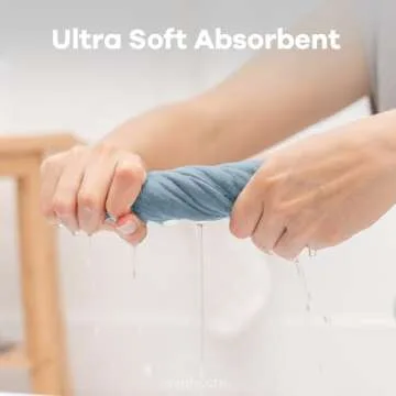 Comfy Cubs Muslin Baby Washcloths 10 Pack - Soft 6-Layer Cotton Wash Cloths for Sensitive Skin - 10"x10" Large, Gentle, Absorbent Infant Essentials for Newborn and Toddlers - (Pacific Blue)