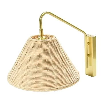 Creative Co-Op Rattan Metal Wall Sconce Modern Design