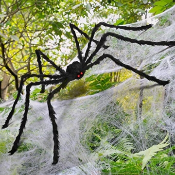 Sizonjoy 6.6 Ft Halloween Decorations Giant Spider - Scary Hairy Large Props for Outdoor Yard Decora...