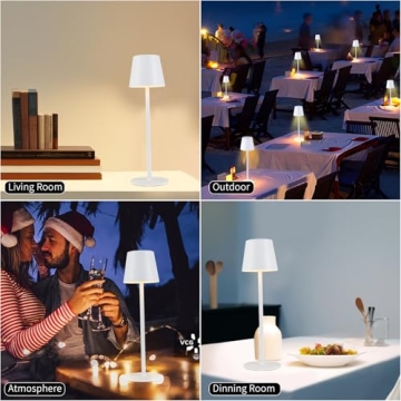 BGFHome Cordless Table Lamp with LED and USB-C Charging