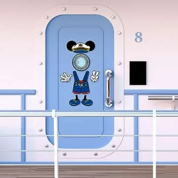 Qweryboo 10 Pcs Large Cruise Door Magnet Stickers, Cute Mouse Captain Sea Navigation Car Cruise Door Decorations Anchor Cruise Decor for Holiday Carnival Cruise Refrigerator Door(Blue)