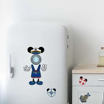 Qweryboo 10 Pcs Large Cruise Door Magnet Stickers, Cute Mouse Captain Sea Navigation Car Cruise Door Decorations Anchor Cruise Decor for Holiday Carnival Cruise Refrigerator Door(Blue)