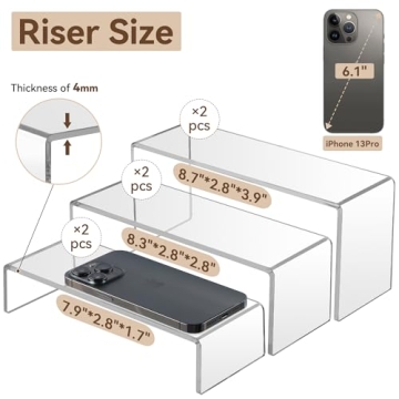 ANDGOO Display Risers for Collectibles Jewelry Showcase