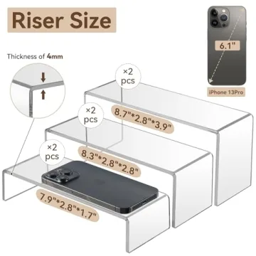 ANDGOO Display Risers for Collectibles Jewelry Showcase