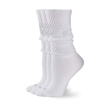 HUE Women's Slouch Socks 3 Pair Pack - Comfort & Style in White