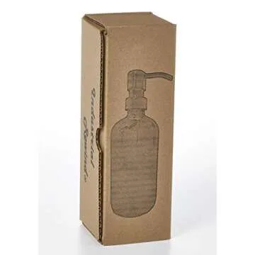 White Soap Dispenser with Antiqued Brass Pump - 16oz Glass Bottle Dispenser for Liquid Soap, Lotion or Shampoo by Industrial Rewind (White/Brass)