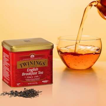 Twinings English Breakfast Loose Tea Tin, 3.53 Ounce Tin (Pack of 1), Smooth, Flavourful, Robust Bla...
