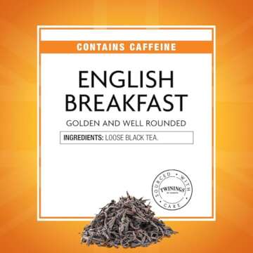 Twinings English Breakfast Loose Tea Tin, 3.53 Ounce Tin (Pack of 1), Smooth, Flavourful, Robust Black Tea Leaves, Caffeinated, Enjoy Hot or Iced