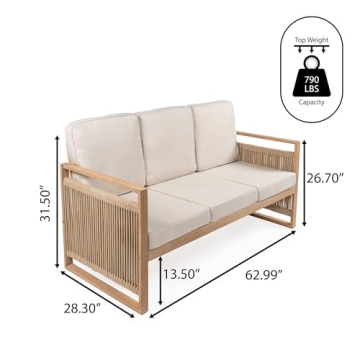 Stunning Gable 3-Seat Outdoor Sofa - Durable Acacia Design