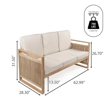 Stunning Gable 3-Seat Outdoor Sofa - Durable Acacia Design