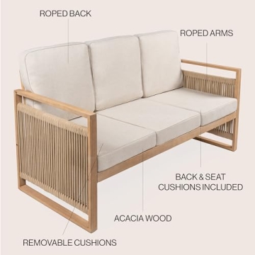 Stunning Gable 3-Seat Outdoor Sofa - Durable Acacia Design